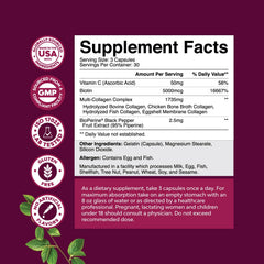 Close-up of Natures Craft capsules highlighting hydrolyzed collagen benefits.