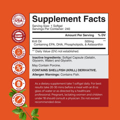 Krill oil containing astaxanthin for natural antioxidant support.