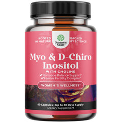Natures Craft Myo-Inositol y D-Chiro-Inositol en botella para equilibrio hormonal