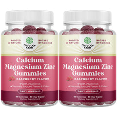 Natures Craft Calcium Magnesium Zinc Gummies bottle pour for convenient daily supplementation
