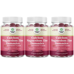Natures Craft Calcium Magnesium Zinc Gummies bottle with vitamin D3 supports bone health