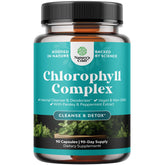 Natures Craft chlorophyll capsules bottle close-up highlighting internal deodorant support