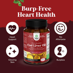 Natures Craft cod liver oil label detailing ingredients and benefits.