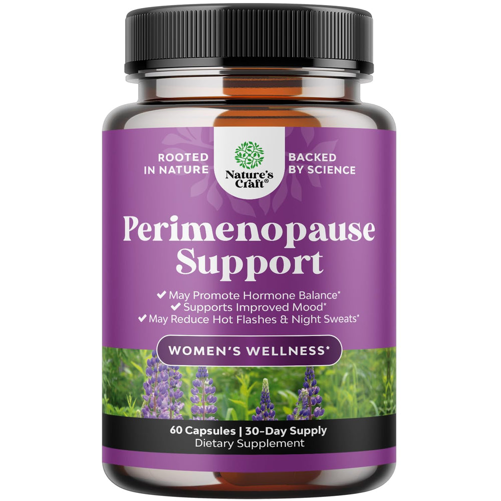 Nature's Craft complete perimenopause bottle on a shelf for daily support.