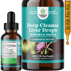 Natures Craft Deep Liver Cleanse bottle with liquid drops for daily detox.