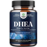 Natures Craft DHEA 25mg capsule bottle supports hormone balance and daily vitality.