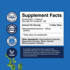 DHEA capsules close-up showing quality and easy daily dosing.