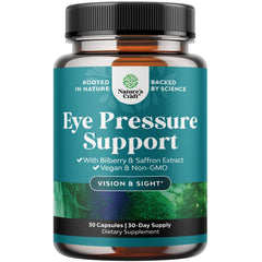 Natures Craft Eye Pressure Support bottle with vegan capsules for daily eye comfort.