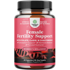Natures Craft fertility pills bottle for daily preconception support.