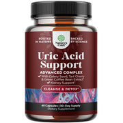 Natures Craft green coffee extract bottle highlighting uric acid cleanse benefits.