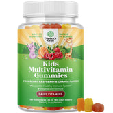 Natures Craft Kids Multivitamin Gummies bottle front with colorful vitamins for daily wellness