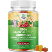 Natures Craft Kids Multivitamin Gummies bottle front with colorful vitamins for daily wellness