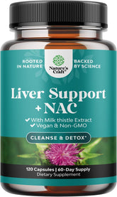 Natures Craft Liver Support NAC bottle pouring to emphasize convenient daily detox