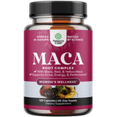 Natures Craft maca root capsules bottle for easy daily energy and balance.