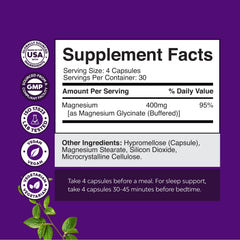 Natures Craft magnesium glycinate capsules close-up highlights vegan high absorption formula.