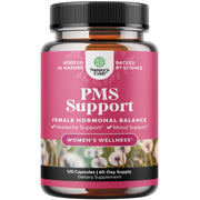 Nature's Craft PMS Support bottle front displays label for cycle planning.