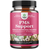 Natures Craft PMS Support bottle shows the balanced blend for hormonal harmony and cycle comfort.