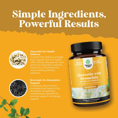 Nature's Craft quercetin-bromelain dosage card showing easy daily use.