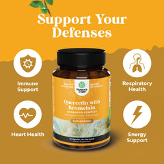 Nature's Craft quercetin-bromelain package label highlighting potency.