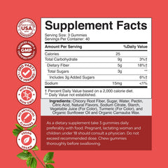 Nature's Craft bottle back label details ingredients and vegan, non-GMO fiber for daily support.