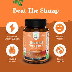 Natures Craft Thyroid Support Complex label highlights globally sourced ingredients