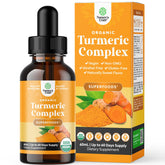 Natures Craft Turmeric Drops bottle on a kitchen counter for daily wellness.