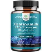 Nature's Craft Vitamin B3 Niacinamide 500mg bottle with flush-free formula supports energy and skin health
