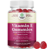 Natures Craft Vitamin E Gummies bottle on white, showcasing convenient daily skin support.