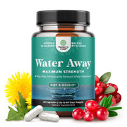 Natures Craft Water Away bottle with dandelion leaf for gentle fluid balance.