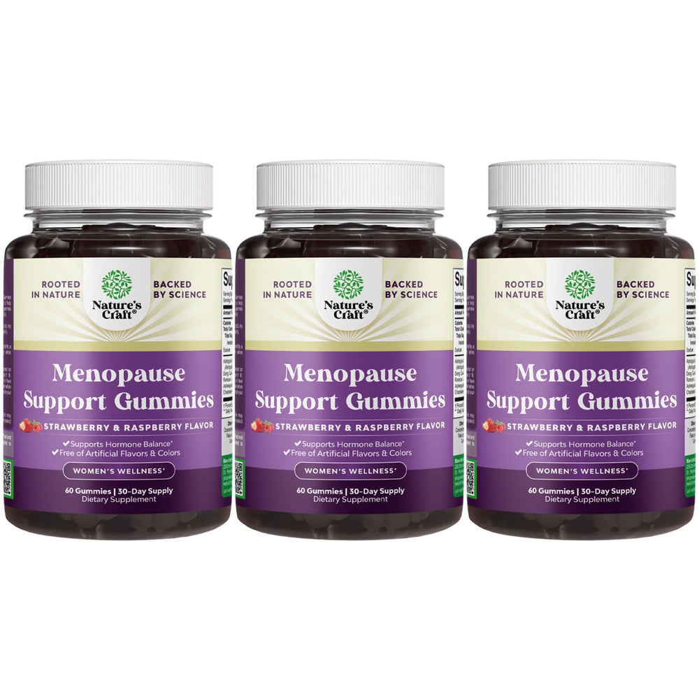 Natures Craft Women's Menopause Gummies with Dong Quai bottle for daily support.