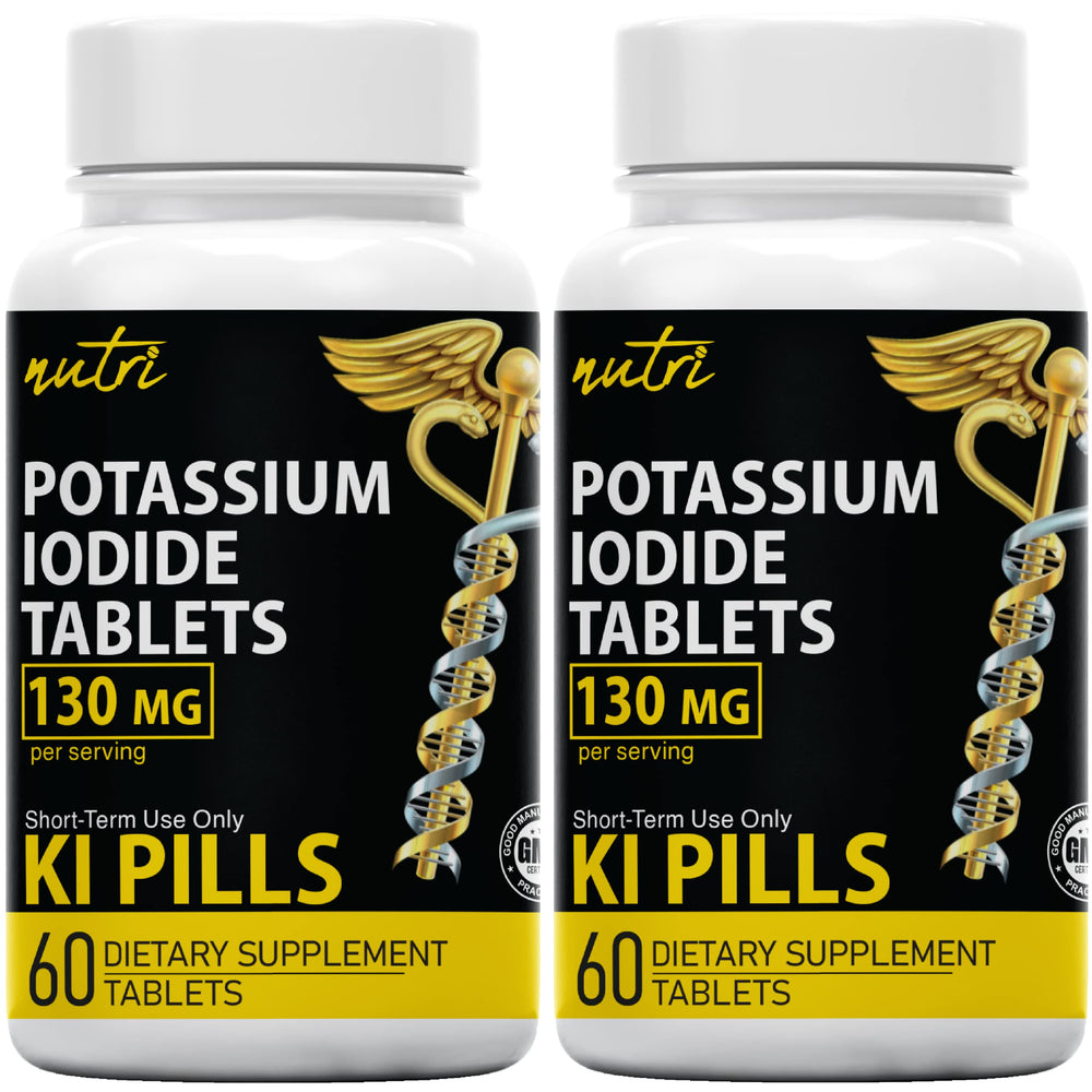 Nature's Fusions KI 130 mg tablets bottle for home emergency prep