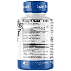 Close-up of Nature's Fusions NMN capsules highlighting the stabilized formula