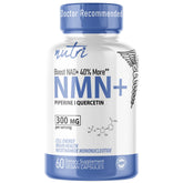 Nature's Fusions Nutri NMN botella de cápsulas para energía diaria.