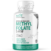 Nature's Fusions Nutri 5-MTHF bottle front showing premium methylfolate packaging for energy support