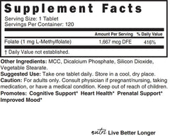 Nature's Fusions Nutri 5-MTHF bottle pour illustrating daily use