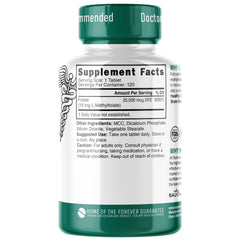 Close-up of Nutri 5-MTHF tablets showing vegan formula.