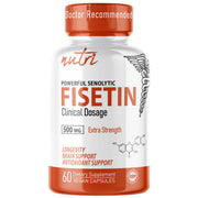 Nature's Fusions Nutri Fisetin 500mg bottle front for daily antioxidant support.