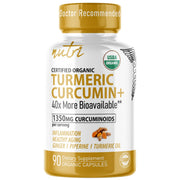 Nature's Fusions Nutri Turmeric bottle showing easy-to-swallow capsules for joint support