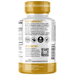 Nature's Fusions Nutri Turmeric label close-up with USDA Organic certification