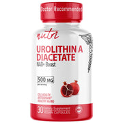 Nature's Fusions Nutri Urolithin A bottle close-up for daily cellular support