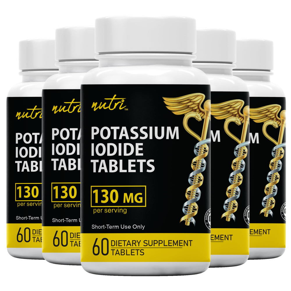 Nature's Fusions Potassium Iodide tablets bottle front for emergency kits