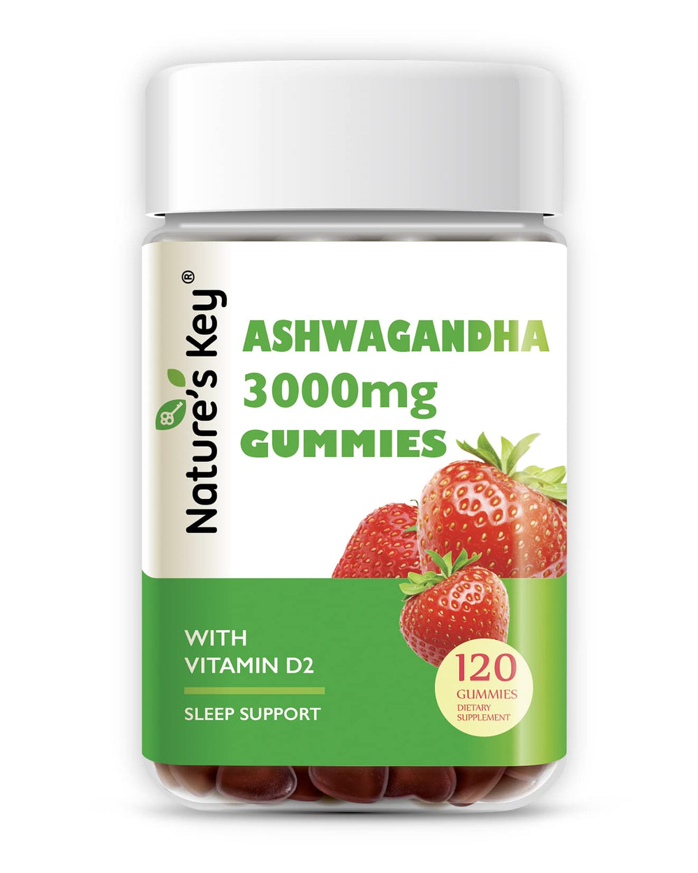 Nature's Key Ashwagandha Gummies pack-shot highlights high-potency formula.