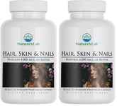 Nature's Lab bottle front highlighting the hair, skin and nails formula for daily support.