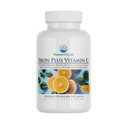 Nature's Lab Iron Plus fast melt bottle shows gentle daily iron support