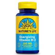 Nature's Life B-2 250mg bottle front highlighting high-potency riboflavin for daily energy