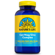 Nature's Life Cal Mag Zinc Complex bottle front highlights bone-supporting minerals