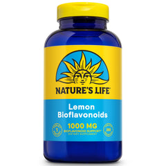 Nature's Life Lemon Bioflavonoids bottle front showing citrus flavonoids for antioxidant support.