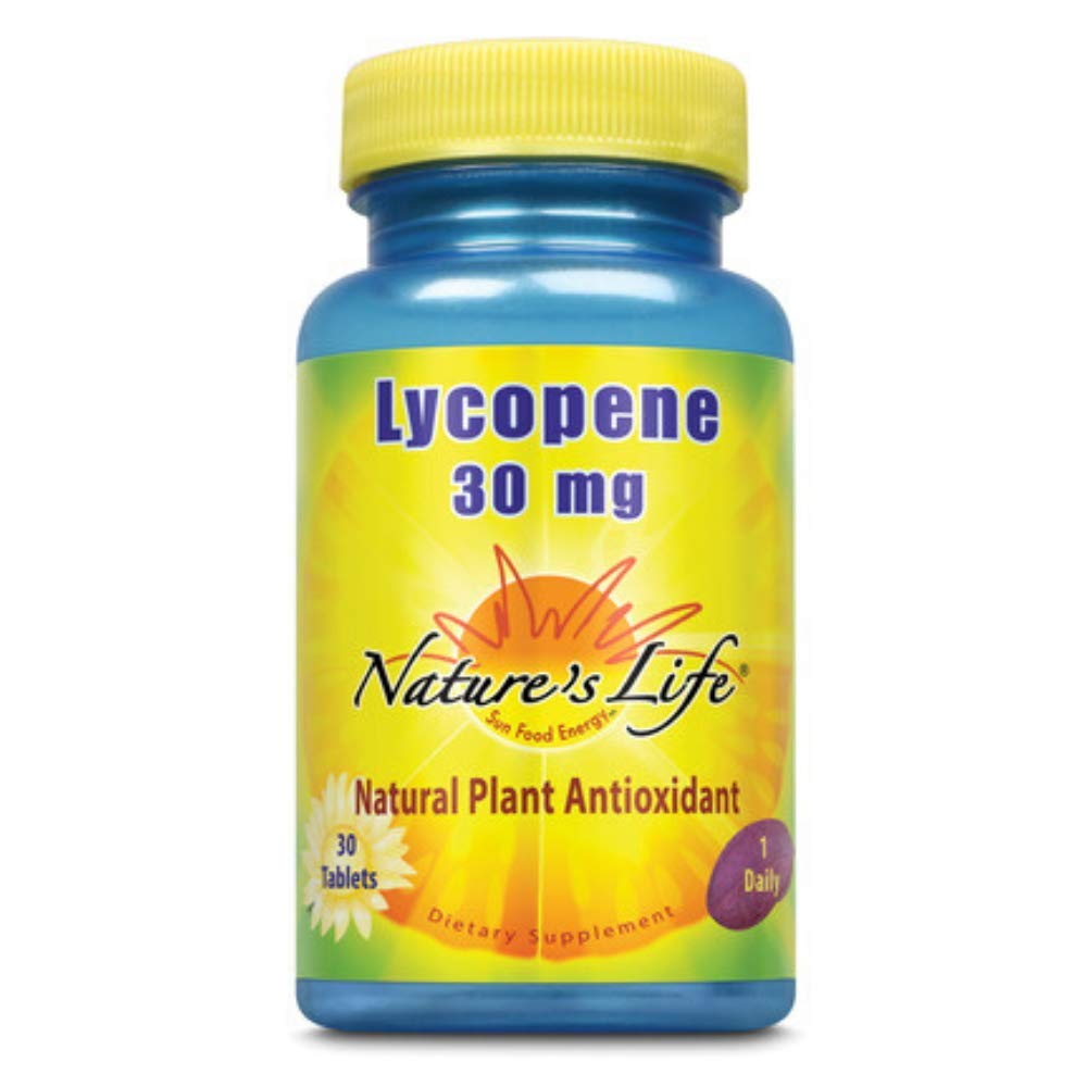 Nature's Life Lycopene 30 mg bottle supports nutritive prostate and heart health.