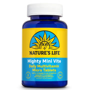 Nature's Life Mighty Mini Vite: botella con vitaminas para apoyo diario de energía y bienestar.