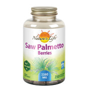 Nature's Life Saw Palmetto Berries 1160 mg bottle front view for daily prostate and urinary comfort